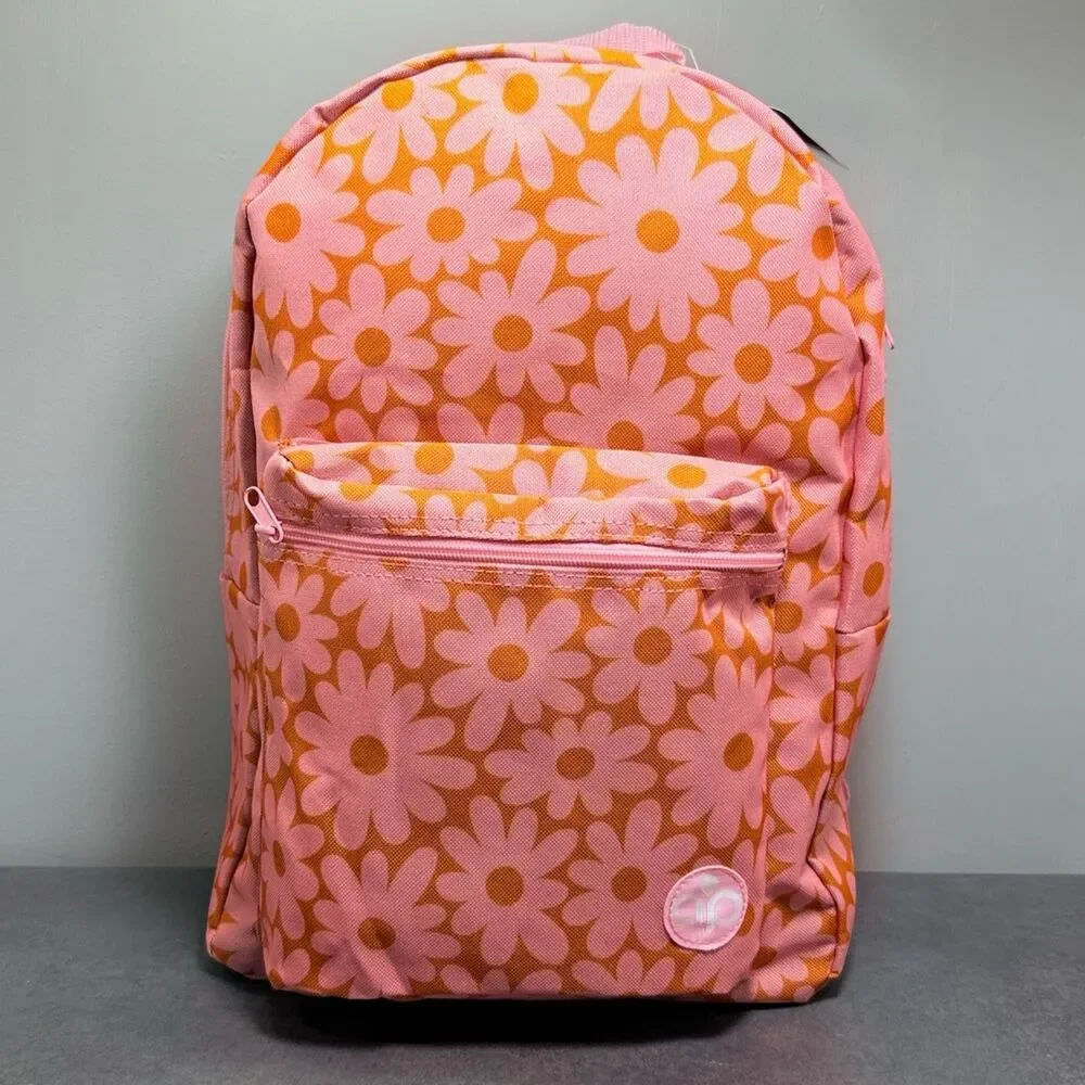 Backpacks With a Purpose Floral Backpack Pink Orange Daisy 17” NWT